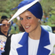 Diana in a Philip Somerville turban hat during an official visit to Dubai on March 17, 1989.